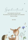 Felicitatie geboorte - bloemen bosdieren jongen 3