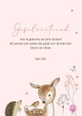 Felicitatie geboorte - bosdieren meisje veldbloemen 3