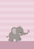 Felicitatie geboorte meisje met olifant en eendje 2