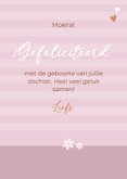 Felicitatie geboorte meisje teckel met bal 3