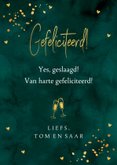 Felicitatie geslaagd groen confetti goudlook 3