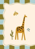 Felicitatie giraf met vlinder met kader en blokjes 2