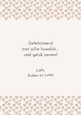 Felicitatie Huwelijk beige hartjes 3