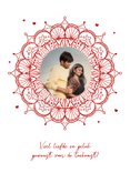 Felicitatie huwelijk Hindoestaans rood mandala hartjes 2