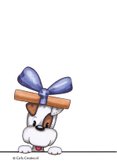Felicitatie kaart hond piept uit cadeau 2