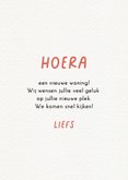 Felicitatie kaart met een huis tussen kleurrijke bloem 3