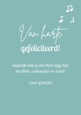 Felicitatie kaart met piano en leeftijd van het kind 3