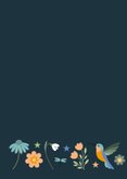 Felicitatie kaartje met bloemen en vogels 2