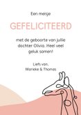 Felicitatie - Lijntekening van 2 giraffes 3