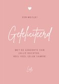 Felicitatie met roze luiaard en hartjes 3