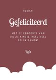 Felicitatie - Olifantje op maan in goudlook 3