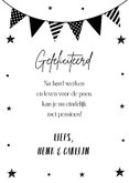 Felicitatie pensioen typografie slinger zwart-wit 3