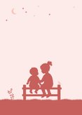Felicitatie silhouet baby en grote zus op hekje 2