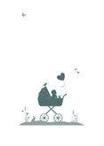 Felicitatie silhouet baby in kinderwagen 2