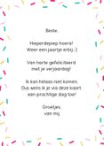 Felicitatie verjaardag donut with sprinkles on top 3