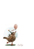 Felicitatie verjaardag met feestelijk vogeltje en ballon 2