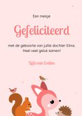 Felicitatie voor een geboorte hart met dieren 3