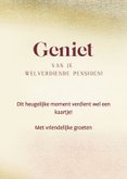 Felicitatie voor pensioen met strand, parasol en gedichtje 3