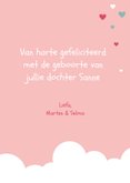 Felicitatie - Wolken, regenboog en hartjes 3