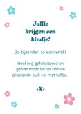 Felicitatie zwangerschap met roze en blauwe bloem ballonnen 3