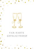 Felicitatiekaart 50 jaar getrouwd met champagneglazen  2