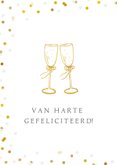 Felicitatiekaart 50 jaar getrouwd met champagneglazen  2