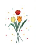 Felicitatiekaart algemeen tulpen confetti bloemen proficiat 2