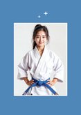 Felicitatiekaart blauwe band judo gefeliciteerd trots op je 2