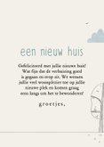 Felicitatiekaart een nieuw huis illustratie jaren 30 woning 3