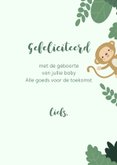 Felicitatiekaart geboorte - baby jungle dieren 3