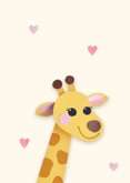 Felicitatiekaart geboorte giraffe en hartjes 2