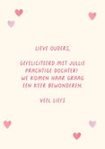 Felicitatiekaart geboorte giraffe en hartjes 3