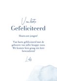 Felicitatiekaart geboorte jongen strik waterverf geschenk 3