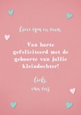 Felicitatiekaart geboorte konijntje kleindochter  3