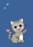Felicitatiekaart geboorte lieve kitten jongen 2