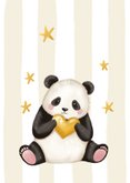 Felicitatiekaart geboorte lieve panda beer met sterren 2