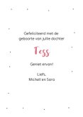 Felicitatiekaart geboorte meisje met hippe flamingo 3