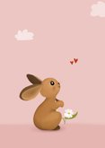 Felicitatiekaart geboorte meisje met lief klein konijntje 2