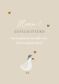 Felicitatiekaart geboorte stoer gansje met petje 3