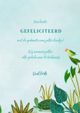 Felicitatiekaart geboorte wiegje met dieren 3