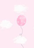 Felicitatiekaart geboorte wolken en ballonnen roze 2