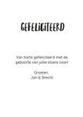 Felicitatiekaart geboorte zoon beer okergeel 3