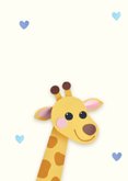 Felicitatiekaart giraffe en hartjes jongen 2