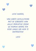 Felicitatiekaart giraffe en hartjes jongen 3