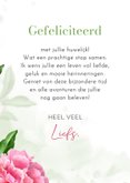 Felicitatiekaart huwelijk roze pioenrozen 3