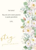 Felicitatiekaart huwelijksjubileum witte rozen 3