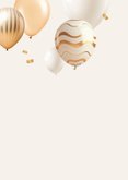 Felicitatiekaart jubileum trouwdag goud ballonnen beige 2