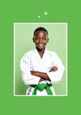 Felicitatiekaart judo groene band sport prestatie 2