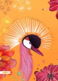 Felicitatiekaart met kroonkraanvogel en bloemen 2