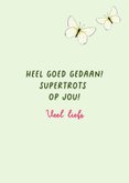 Felicitatiekaart met kwikstaart en vlinder 3